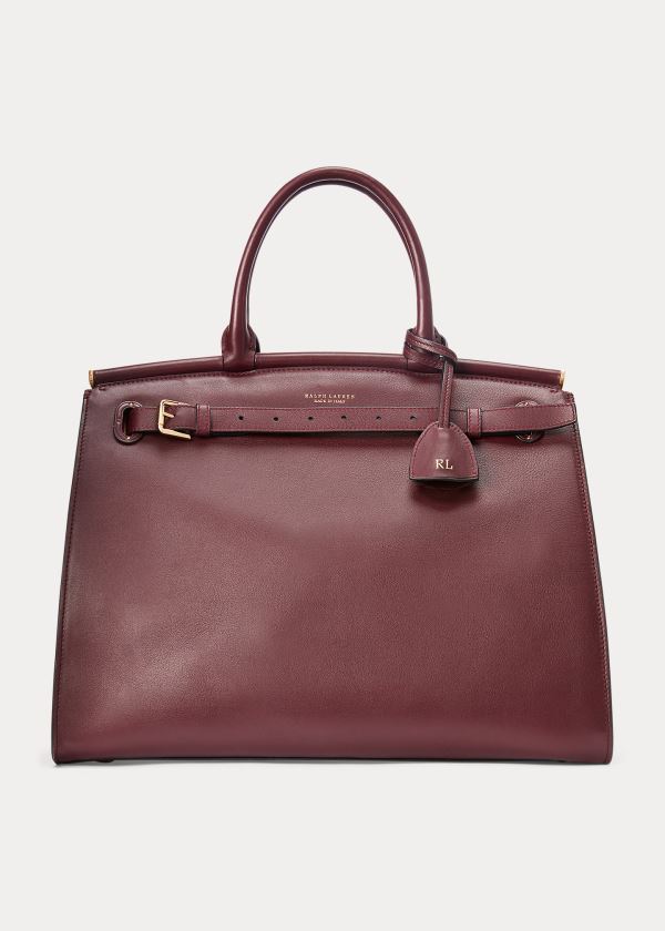 Bolsos De Mano Ralph Lauren Mujer Vino - Calfskin Large RL50 - IHULM8129